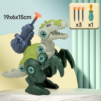 Dinosaurier-Schraubset mit Saugnapf-Kanone
