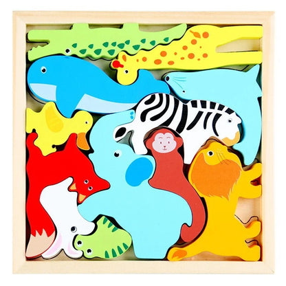 WoodlandPuzzle – Wie passen die Formen in den Rahmen? – Formenpuzzle