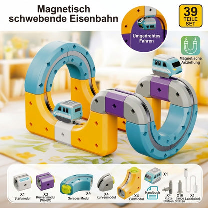 DIY-Schwerkraft-Würfelbahn-Bauset mit elektrischem Zug