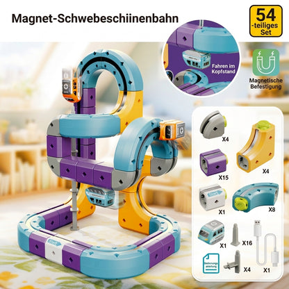 DIY-Schwerkraft-Würfelbahn-Bauset mit elektrischem Zug