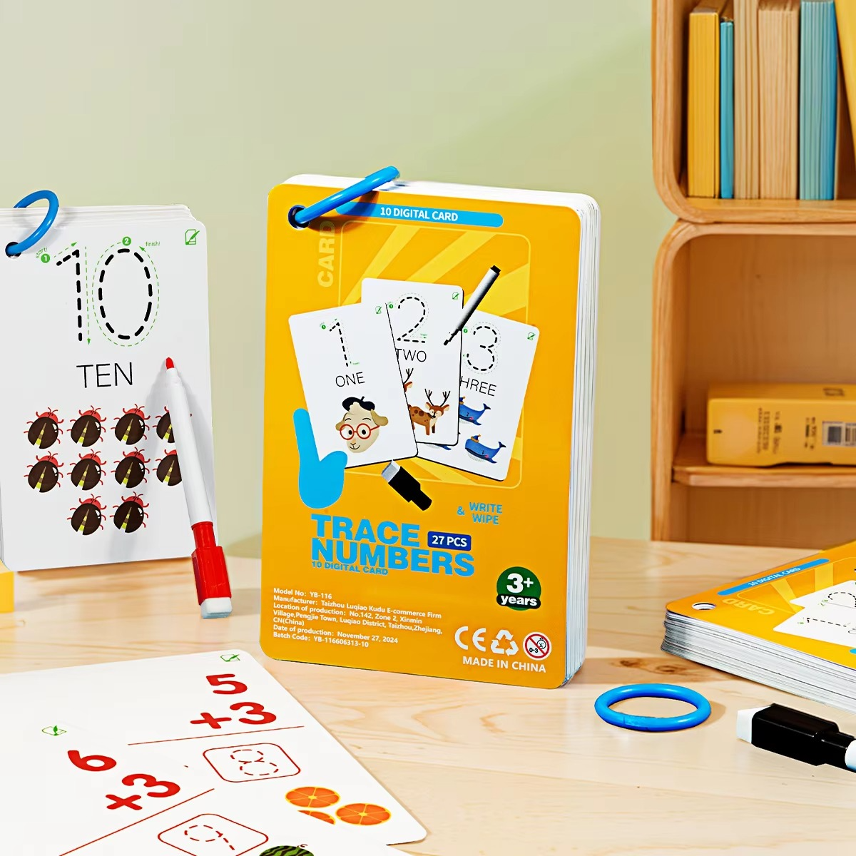 Wiederverwendbares Zahlen und Buchstaben Trainingsbuch für Kinder
