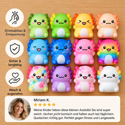 12er-Pack weiche Axolotl-Squishies – Anti-Stress-Spielzeug