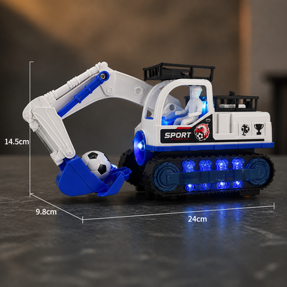 Musikalischer Bagger mit automatischer Fußball-Schaufel & LED-Lichtern