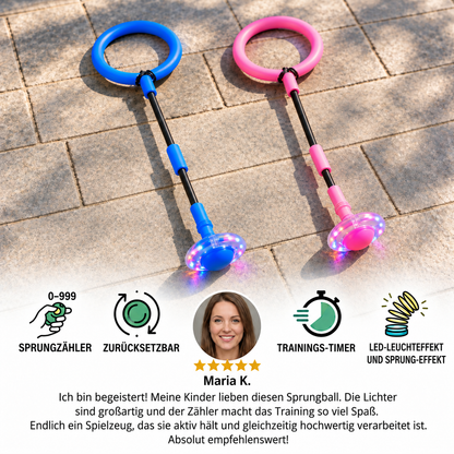 3-in-1 LED-Springball mit Sprungzähler & Timer für Kinder