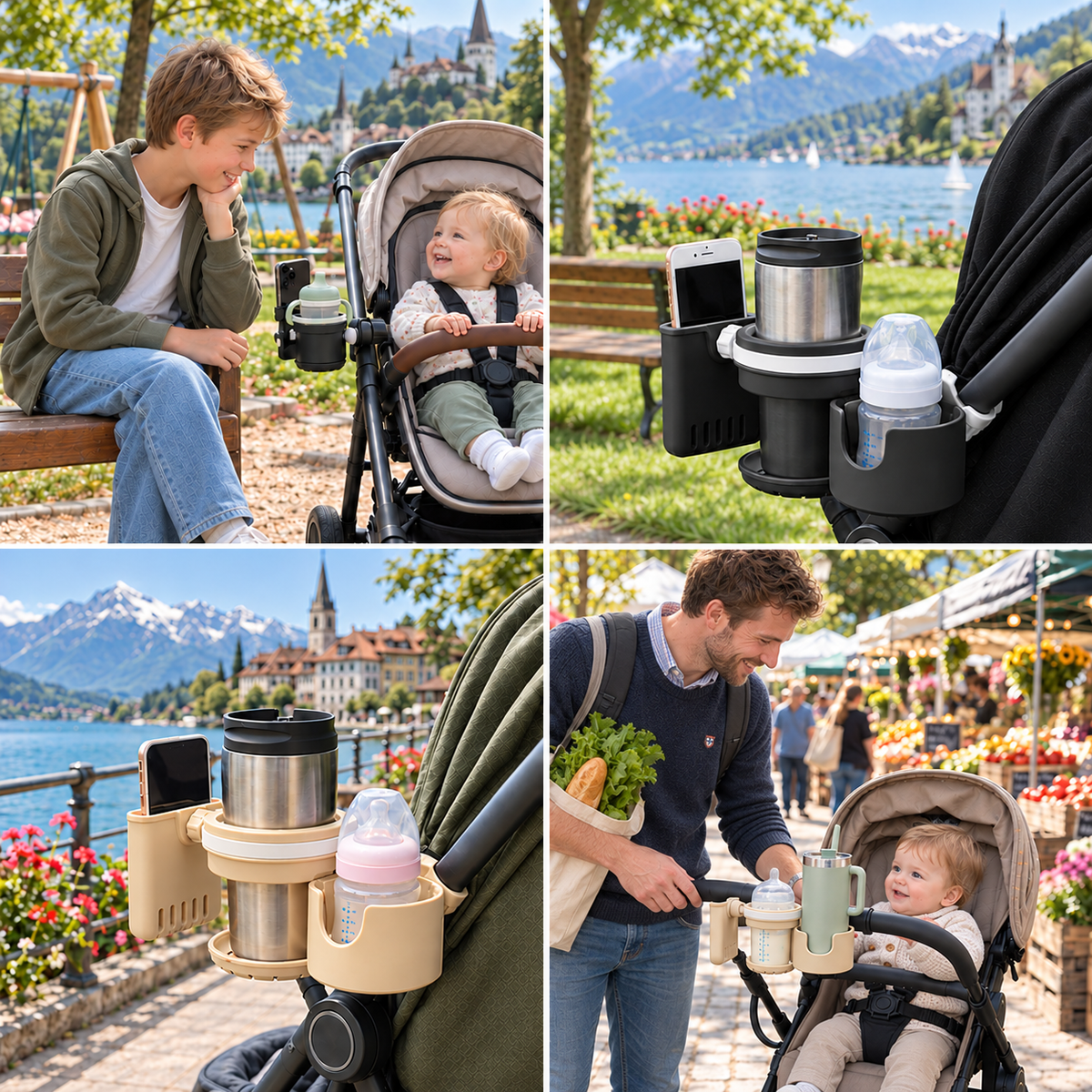 3-in-1 Kinderwagen-Getränke- & Handyhalter