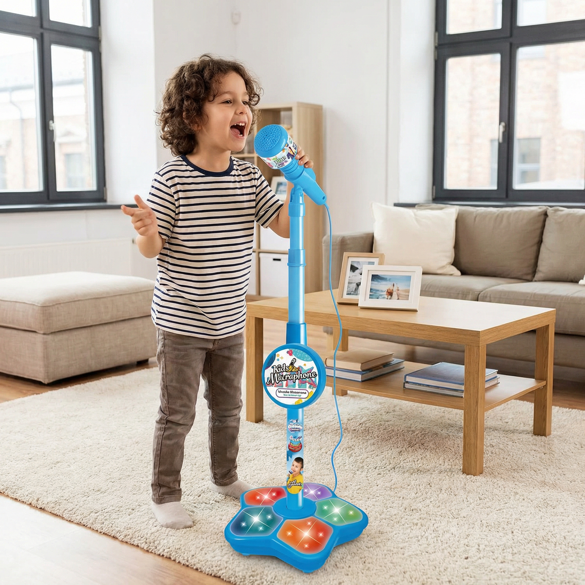 Kinder-Karaoke-Maschine mit Mikrofonständer – Gesangs-Set