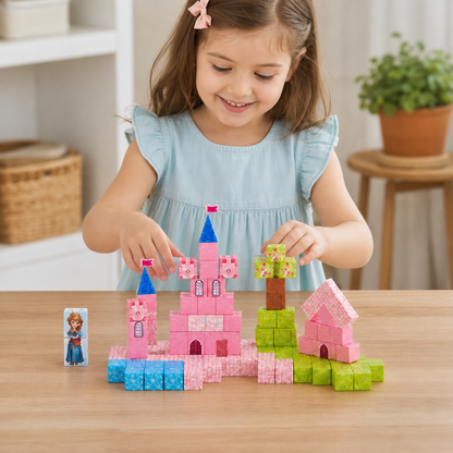 Montessori-Prinzessinnen-Traumschloss-Magnetbausteinset