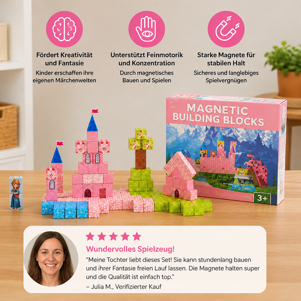 Montessori-Prinzessinnen-Traumschloss-Magnetbausteinset