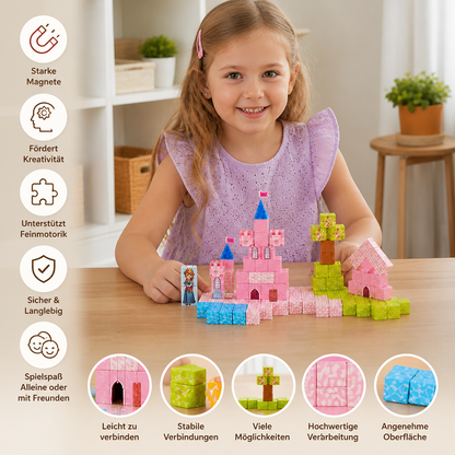 Montessori-Prinzessinnen-Traumschloss-Magnetbausteinset