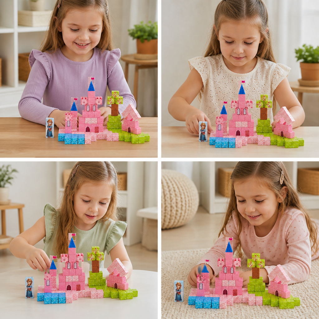 Montessori-Prinzessinnen-Traumschloss-Magnetbausteinset