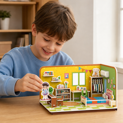 3D-DIY-Spielzimmer-Bauset – Pädagogisches Puzzle- & Bastelset