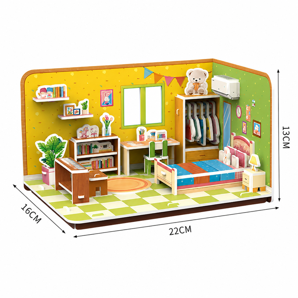 3D-DIY-Spielzimmer-Bauset – Pädagogisches Puzzle- & Bastelset