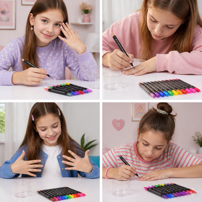 12-Farben-Nail-Art-Stifte-Set mit Doppelspitze – Für feine Details & kreative Designs