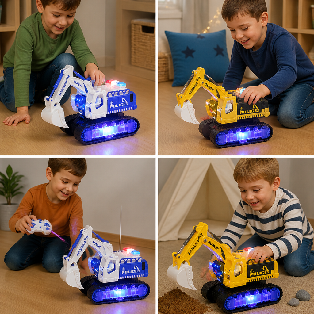 Elektrischer Verwandlungs-Roboter-Bagger mit Licht & Sound