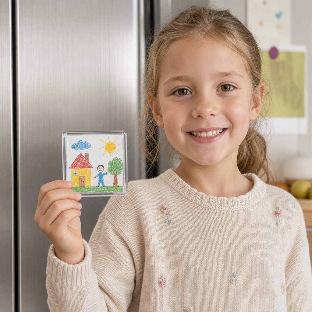 Klare magnetische Acryl-Fotorahmen mit selbstklebender Rückseite