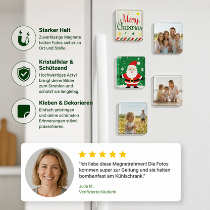 Klare magnetische Acryl-Fotorahmen mit selbstklebender Rückseite