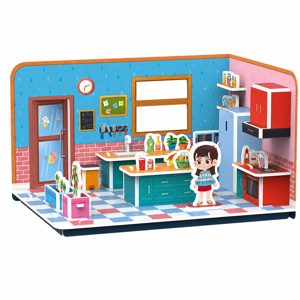 3D-DIY-Spielzimmer-Bauset – Pädagogisches Puzzle- & Bastelset