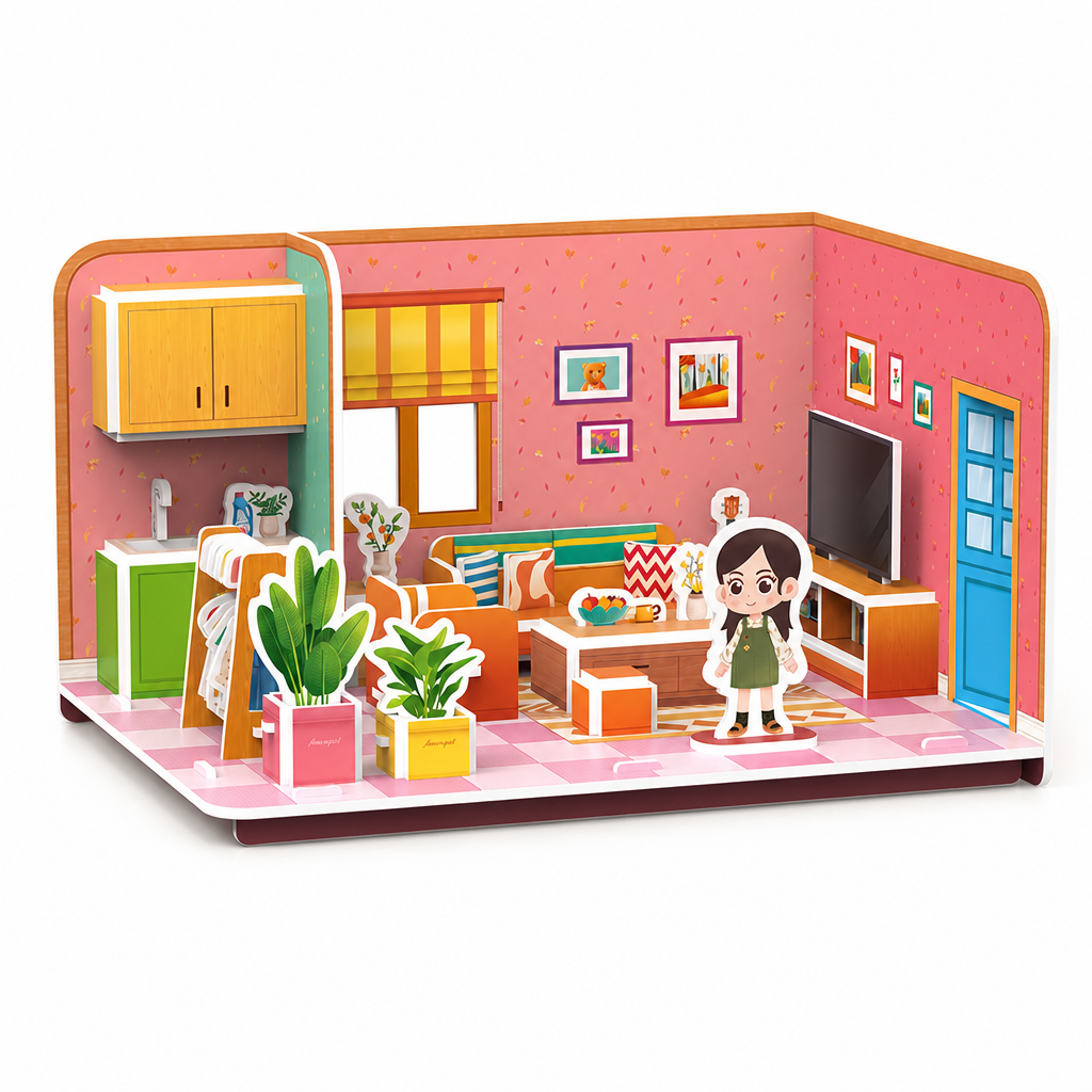 3D-DIY-Spielzimmer-Bauset – Pädagogisches Puzzle- & Bastelset