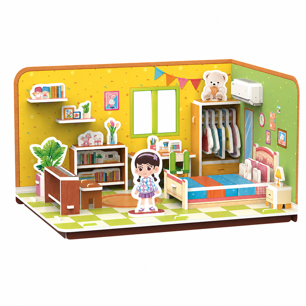 3D-DIY-Spielzimmer-Bauset – Pädagogisches Puzzle- & Bastelset