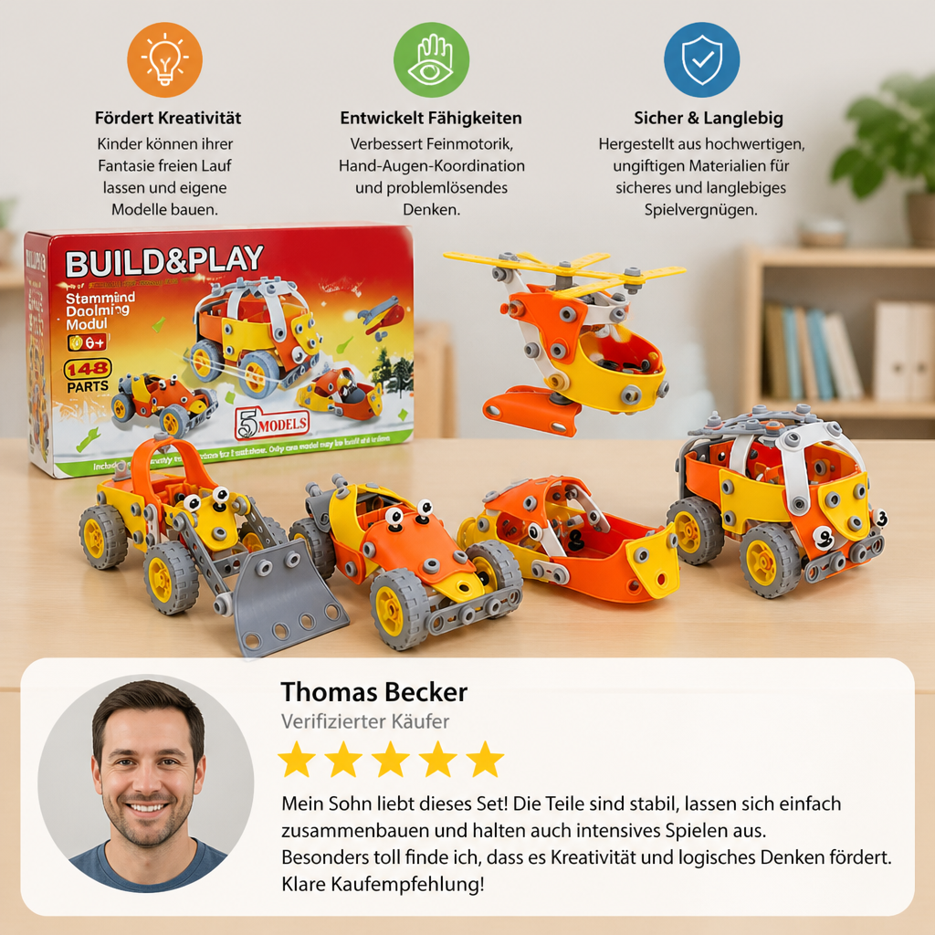 Flexibles MINT-Schrauben- & Muttern-Bausteinset