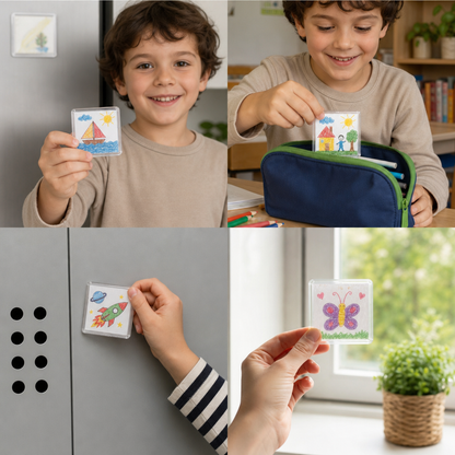 Klare magnetische Acryl-Fotorahmen mit selbstklebender Rückseite