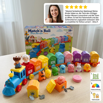 Pädagogisches Montessori-Zahlenspielzeug – Bauernhof-Zug