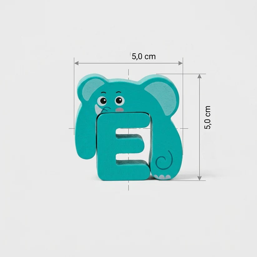 Holzpuzzle mit Tieren und Alphabet – Lernspielzeug für Kinder von A bis Z