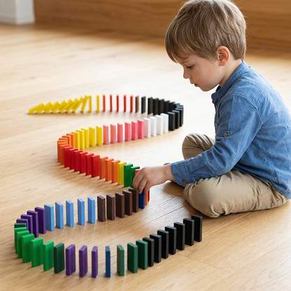 Montessori-Holz-Dominosteine