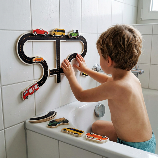 Selbstklebende Straßen & Auto-Badespielzeug