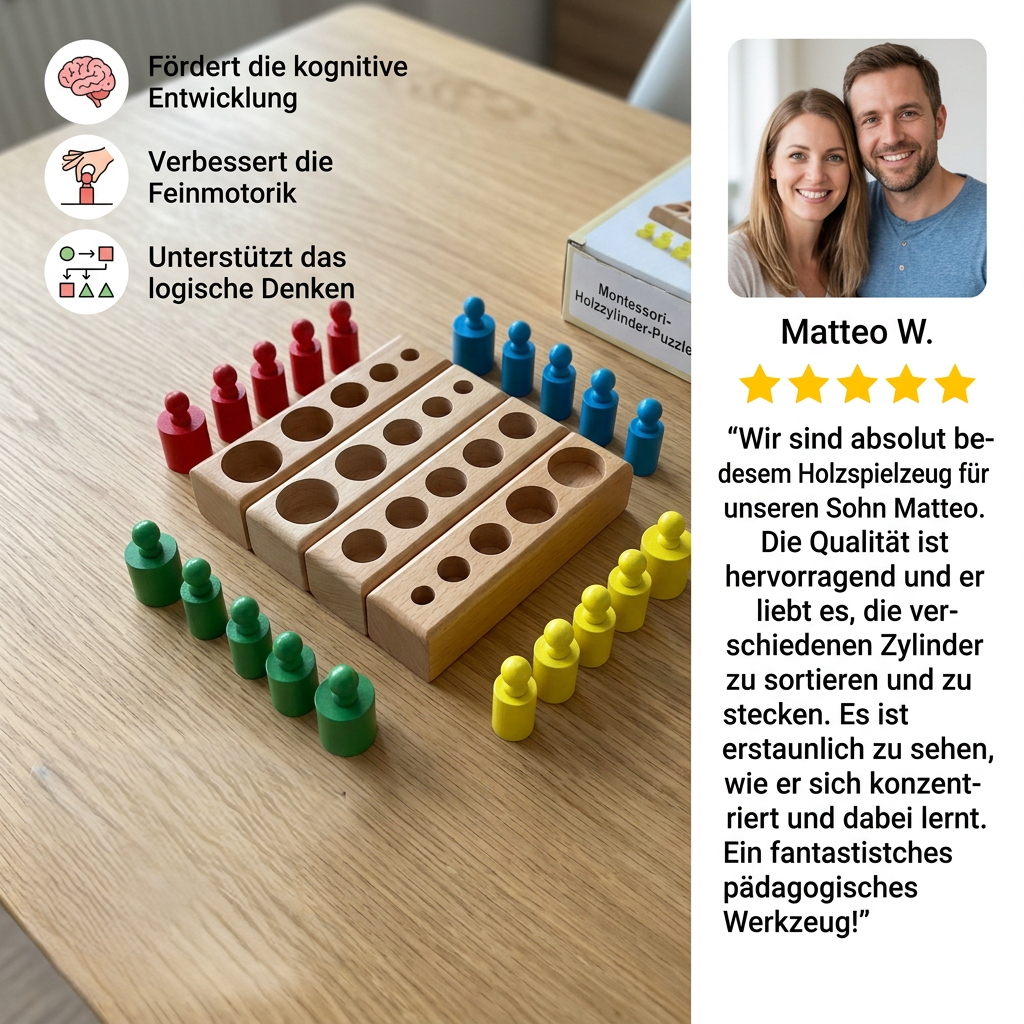 Montessori-Holzzylinder-Puzzle