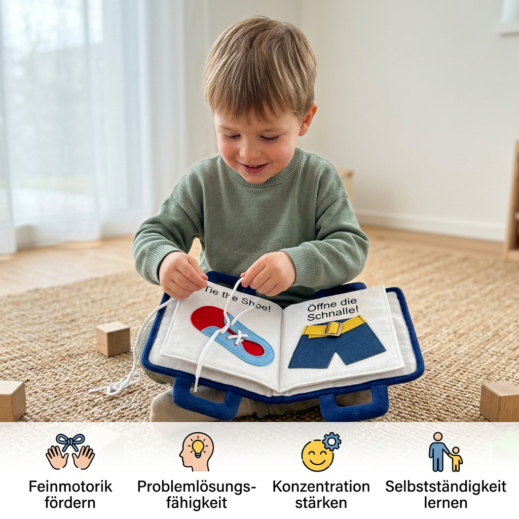 Montessori Stoff-Aktivitätsbuch zum Lernen