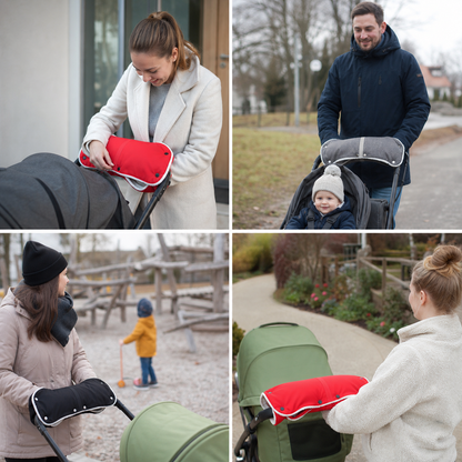 Kuscheliger Handwärmer für Kinderwagen und Buggys
