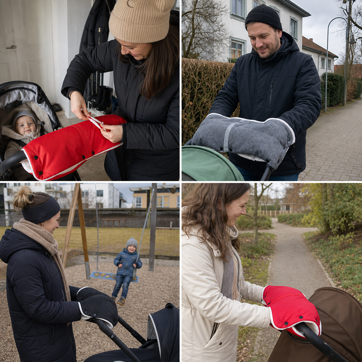 Kuscheliger Handwärmer für Kinderwagen und Buggys