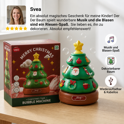 Musikalischer Weihnachtsbaum mit Seifenblasen und Aufklebern zum Dekorieren