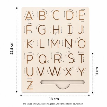 Holz-Buchstabentafel zum Schreibenlernen