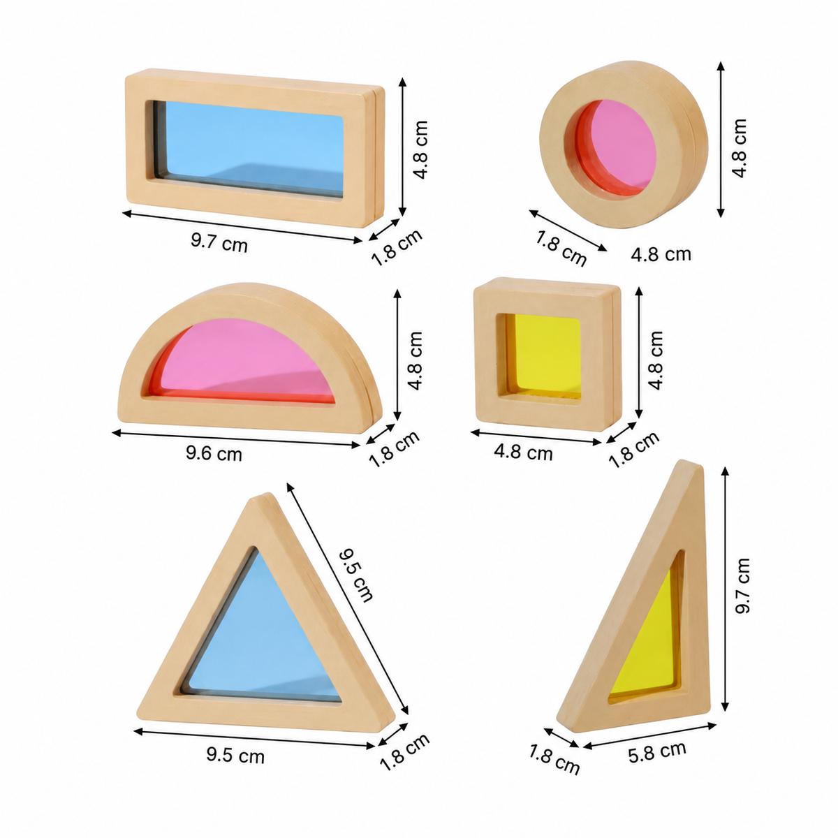 Montessori-Bunte Holzbausteine