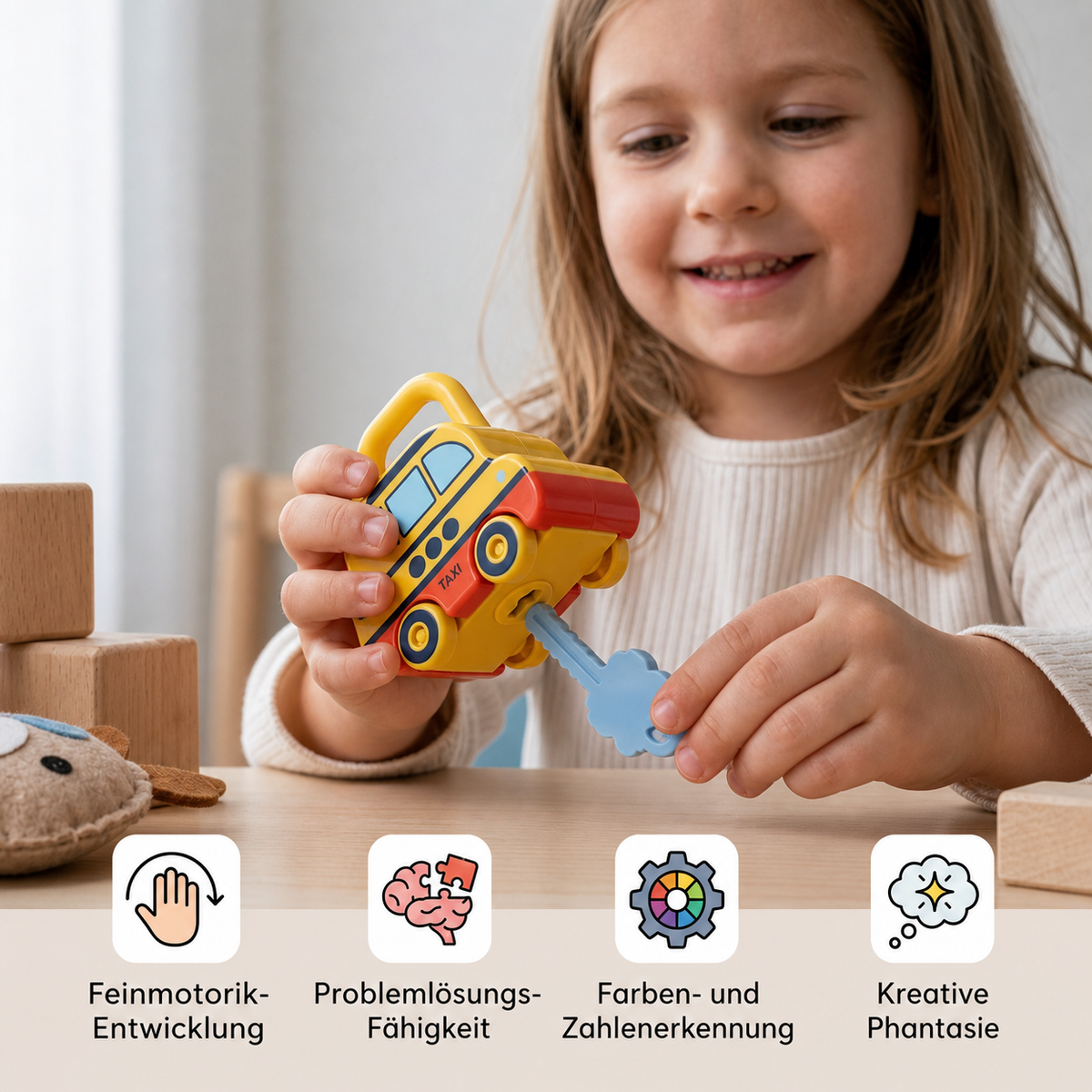 Lock & Play – Montessori-Lernspielzeug für Kleinkinder mit interaktiven Verschlüssen