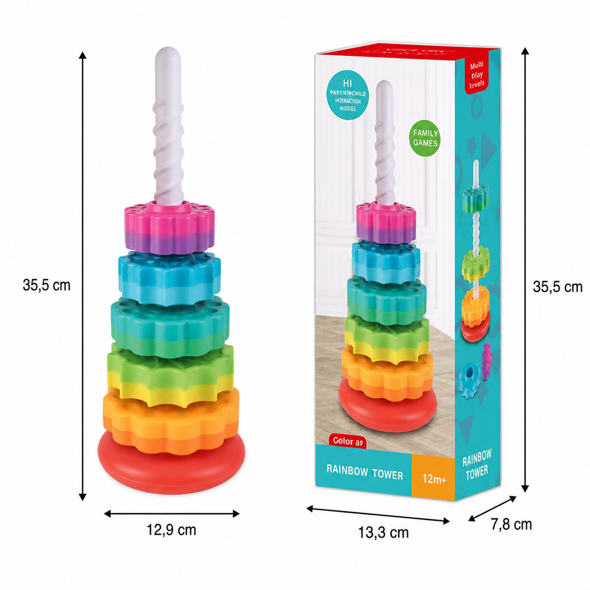 Spinbow – Farbenreicher Lern- und Spielturm für Kinder
