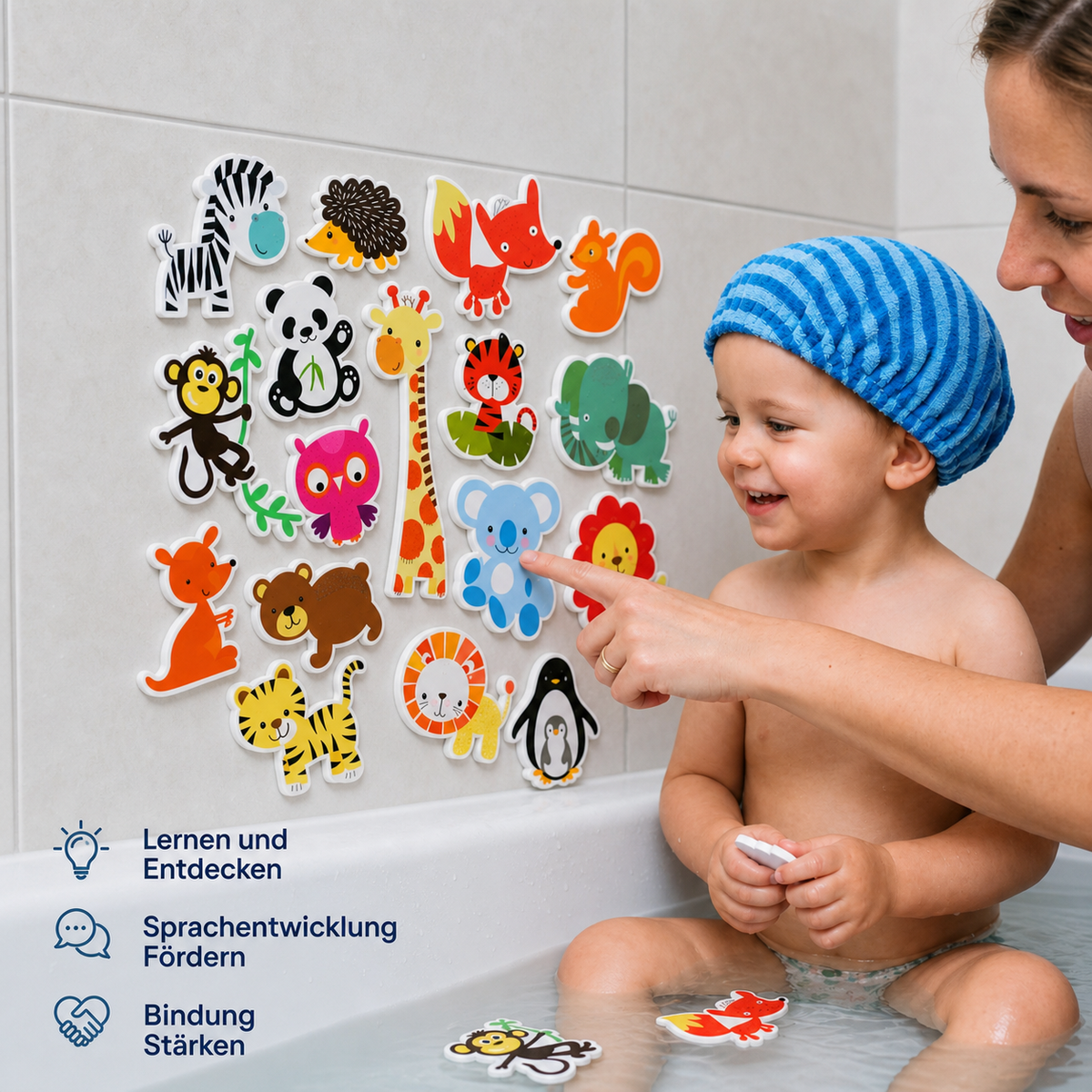 Klebrige Bade-Tierfiguren – Kinderspielzeug