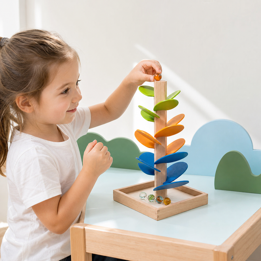 Montessori-Regenbogen-Murmelturm