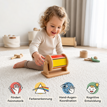 Montessori Holz-Karussell mit Bällen für Kleinkinder