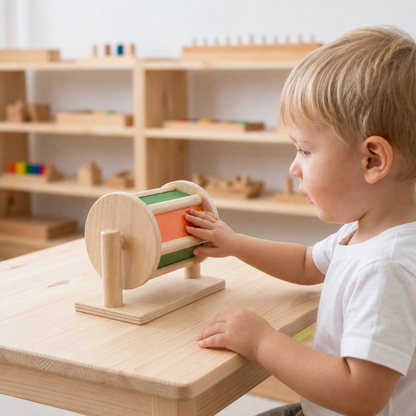 Montessori Drehbare Holzbox für Kleinkinder