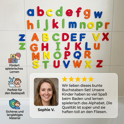 Badespielzeug mit Buchstaben, Formen & Farben