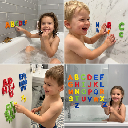 Badespielzeug mit Buchstaben, Formen & Farben