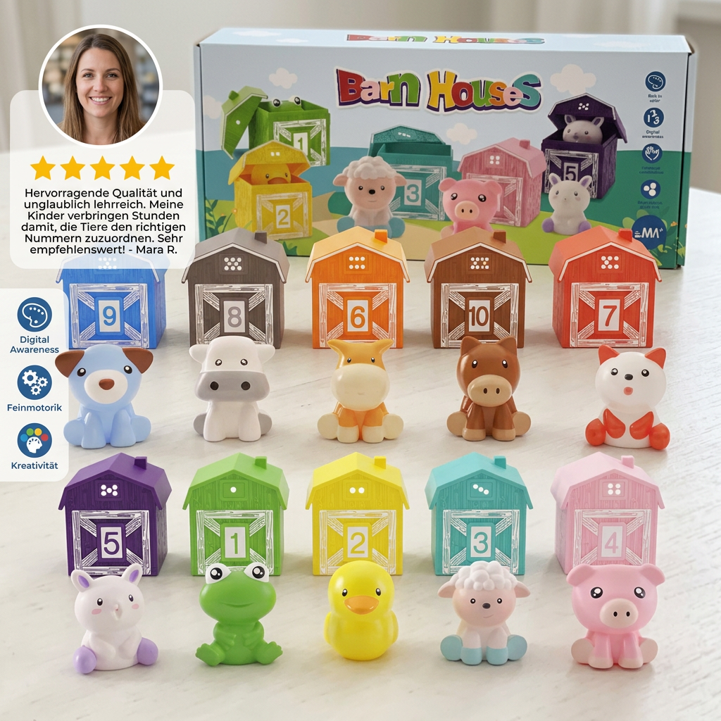 KiddyFarm – Montessori-inspiriertes Lernspielzeug mit Bauernhoftieren