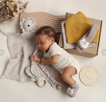 6-Teiliges Neugeborenen Geschenkbox Set  – Baby Erstausstattung