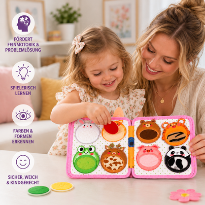 Montessori-Tast- & Fühl-Sensorik-Busy-Book für Kleinkinder