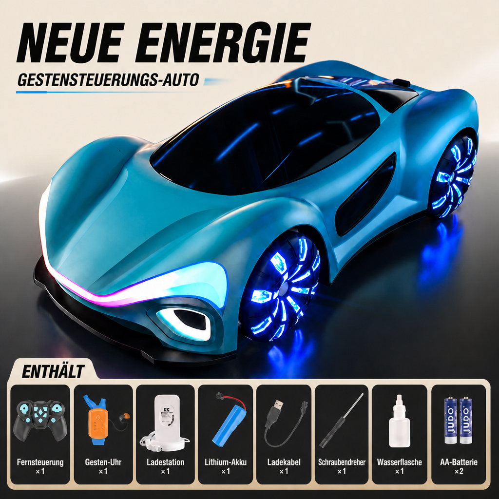 Leuchtendes RC-Driftauto mit Sprüheffekt & Ladestation