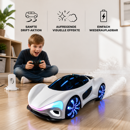 Leuchtendes RC-Driftauto mit Sprüheffekt & Ladestation