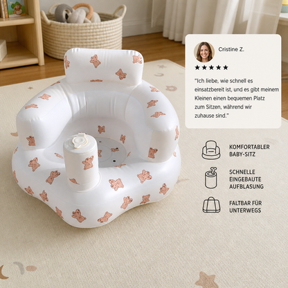 Aufblasbarer Baby-Bodensitz mit integrierter Pumpe – Tragbar & faltbar